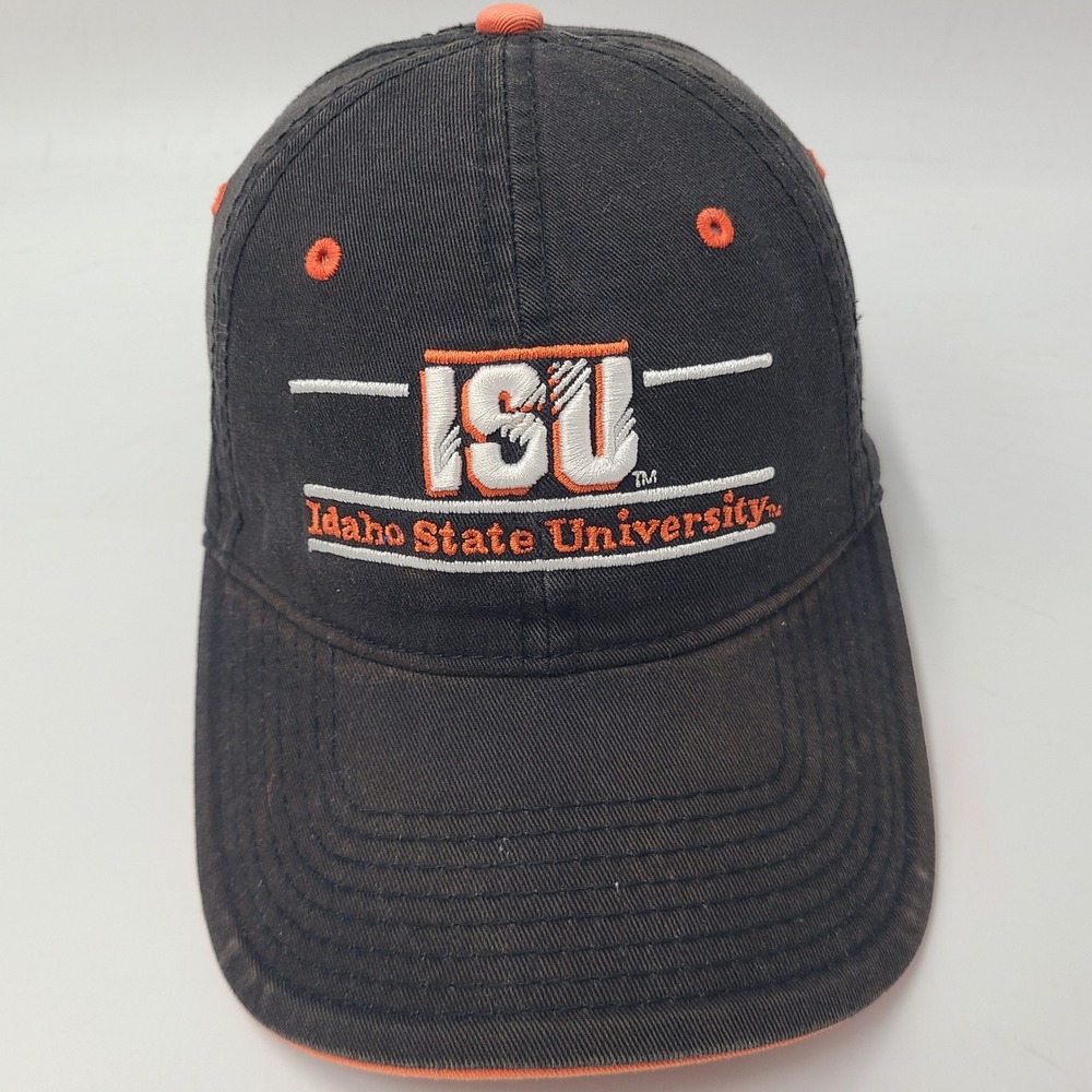 Idaho State Bengals Hat Strapback The Game Split Bar Black NCAA Distressed ISU